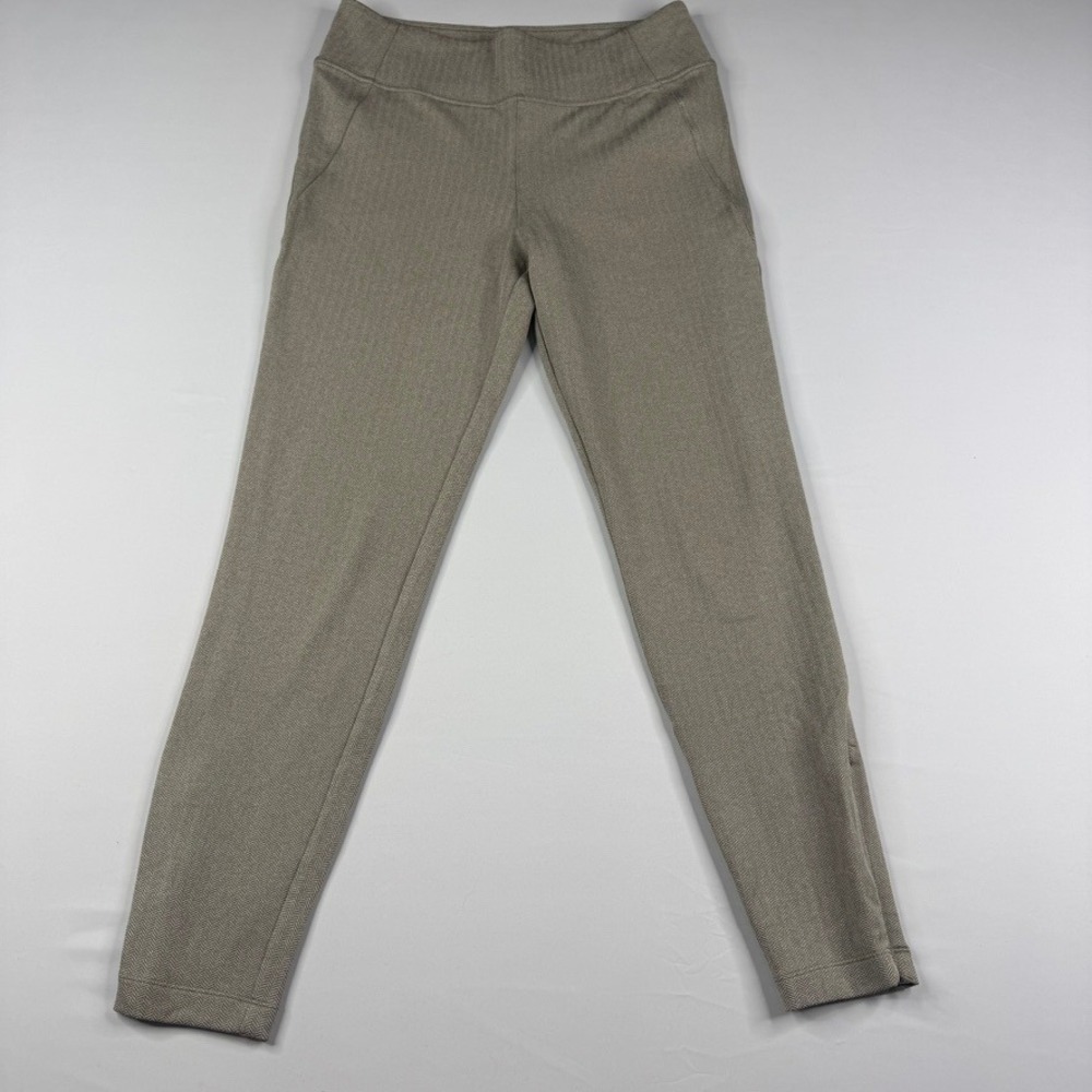 Athleta Delancey Skyline Herringbone Pants Women Size Medium Tan‎ Brown 824993